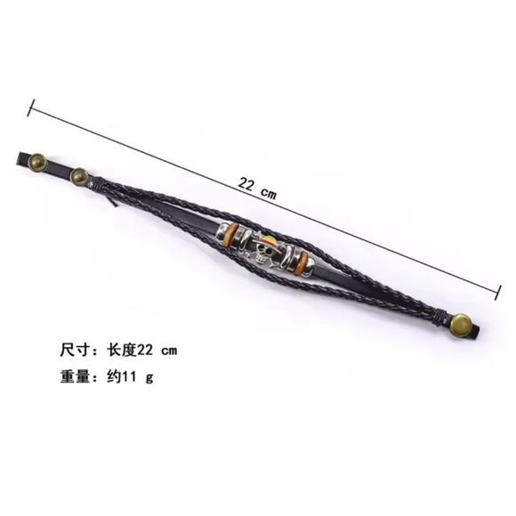 One Piece Bracelet Leather Style Anime Manga Pirate Luffy Cosplay Birthday Gift - Picture 6 of 6